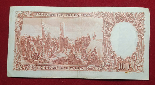 Billete 100 Pesos Moneda Nacional 1966 Bottero 2073 Serie E 1