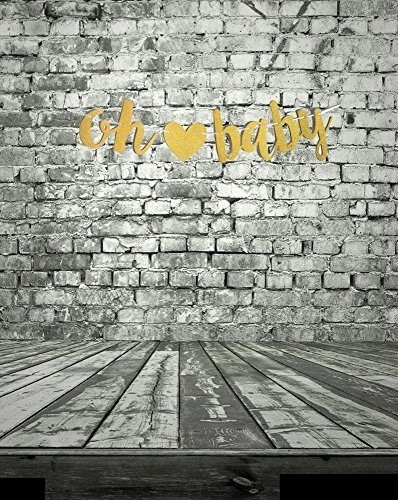 Fecedy Gold Glittery Letters Oh Baby Con Heart Banner Para B 1