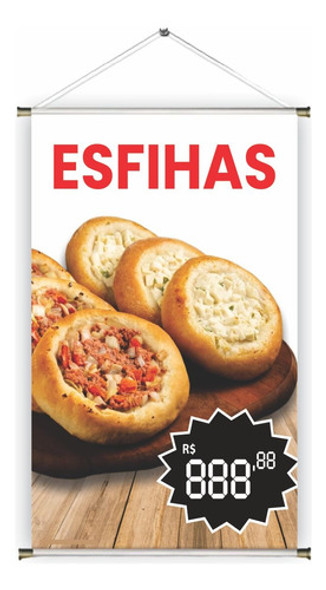Banner Pronta Salgado Esfiha Ref 385 45x70 Cm (arte Pronta) 0