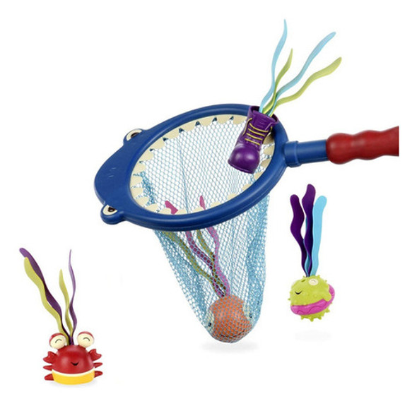 Juego Para Pileta - Red De Juguete Azul - 4 Personajes - 1