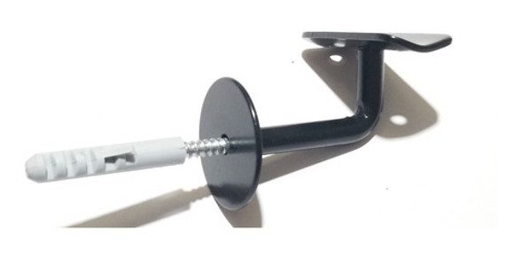 Soporte Para Pasamano Curvo De Hierro Negro Base Redonda 0