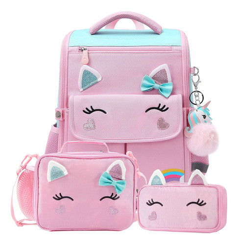 Conjunto Escolar Ali Victory Diseno De Gatito Rosa 0