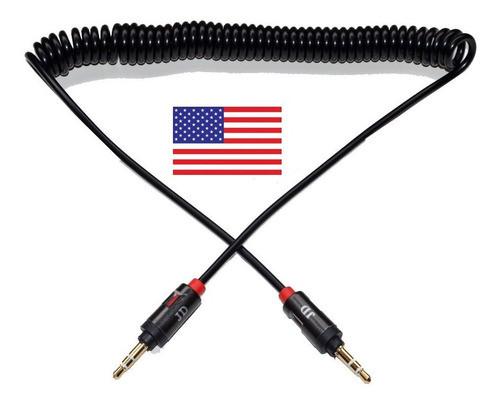 2pcs Alta Calidad 3,5 Mm De Audio Auxiliar En Espiral Cable 0