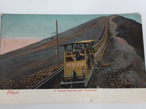 Antigua Postal:napoli-il Vesubio-carozza De Funicolare-109 0