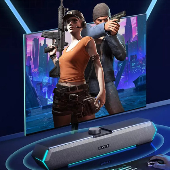 Parlante Barra De Sonido Havit Gamer M19 Rgb De Escritorio 1