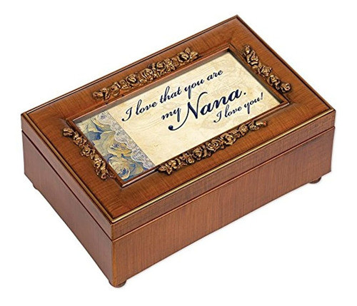 Caja De Musica Nana Rich Walnut Finish Petite Jewelry - Jue 0