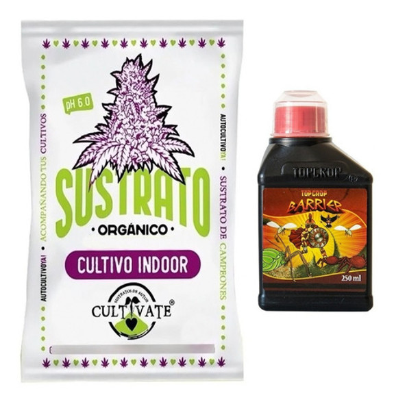 Sustrato Cultivate Indoor 25lt Con Top Crop Barrier 250ml 0