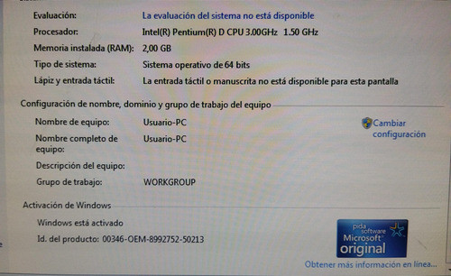 Pc Pentium D (dual Core), 2 Gb Ram, Hd 500, Sin Periféricos 1