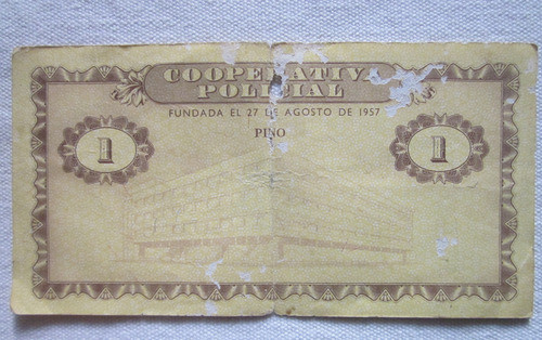 Antiguo Billete Copol 1 Pino 1991 Con Deteriodo 1