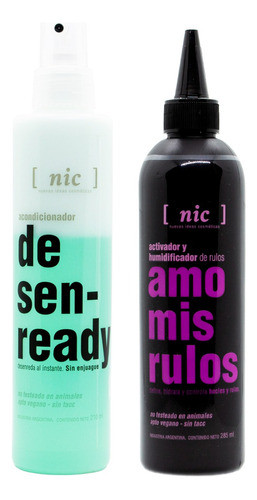 Nic Kit Desenready Acondicionador + Amo Mis Rulos Vegano 0