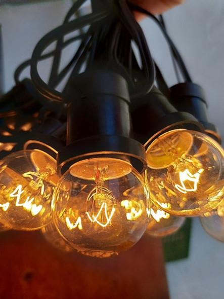 Guirnalda De Luces 10mts + 10 Lamparas Luz Calida Exterior A 1