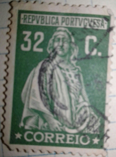 Antiguo Sello  Portugal  Repuvlica Portvgvesa 32 C Correio 1
