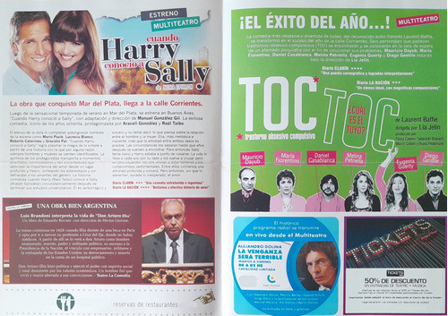 Folleto Aplausos Del Multiteatro Geretto Araceli Brandoni 1