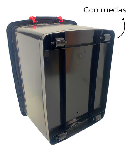 Caja Organizadora 42 Lts Plástica Apilable Ruedas Manijas 0