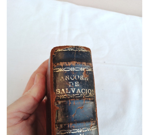 Antigua Ancora De Salvación Forrado En Cuero 0