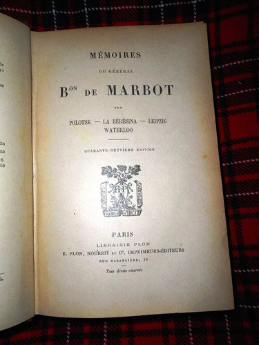Memorias Del Géneral Baron De Marbot  / Frances / Tomo 3 0