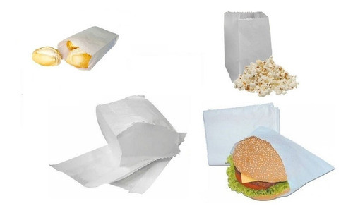 500 Saco De Papel Branco Mono 13x20 Viagem 1 C/500un 0