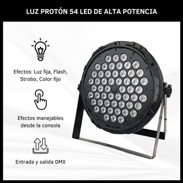 Luz Proton 54 Led Rgb Audio Ritmica Dj Iluminacion Led 1