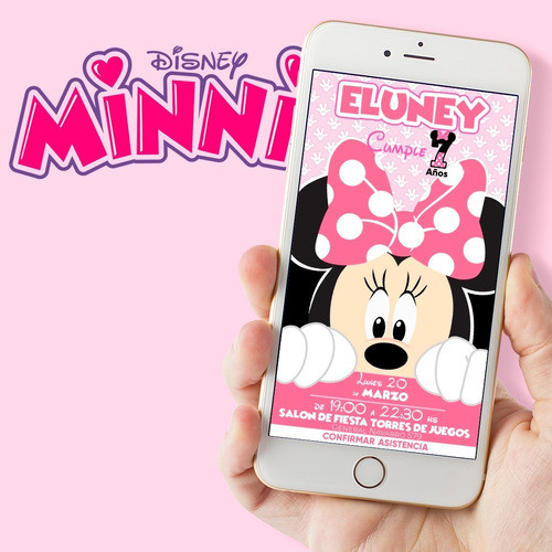Invitación Digital Minnie Tarjeta Virtual Cumpleaños 0