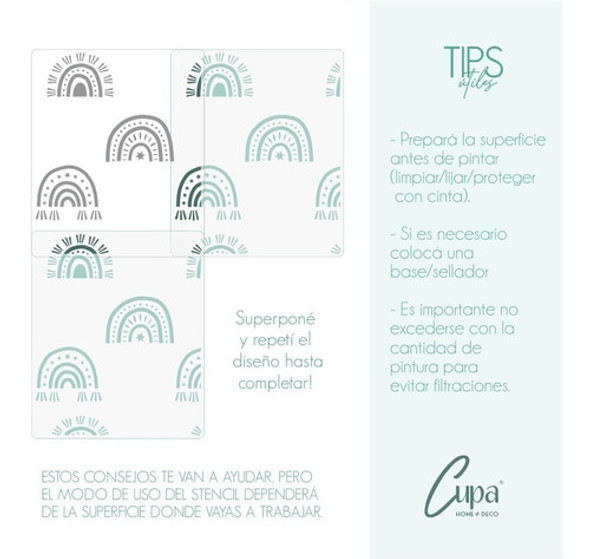Stencil Arcoiris Boho Art. C4486 - 50 X 60 Cupa Home Deco 1