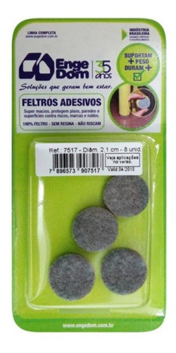 Feltro Aa Engedom Cinza Redondo 2,1cm 8peças 0
