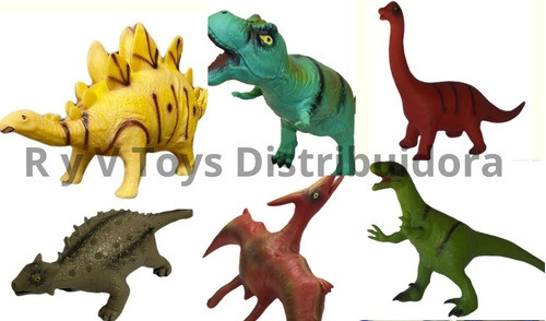 5 Dinosaurios De Goma Resistente Juguete Muy Grande Combo X5 1