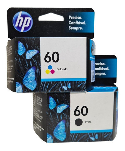 Kit Cartuchos Originais Hp 60 Preto E 60 Color P F2480 0
