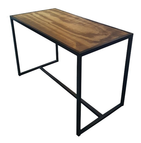 Mesa Bar 130x70x78 Industrial Hierro Madera Cervecera A 45° 0