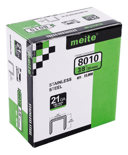 Meite - Grapas De Acero Inoxidable 304 Calibre 21 De 1/2 Pul 1
