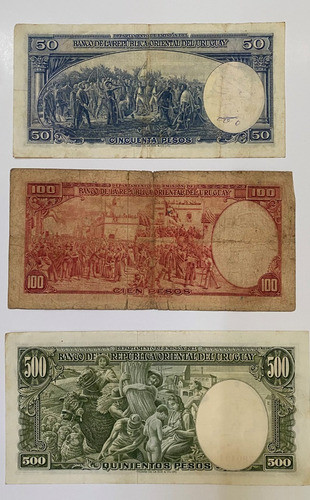 Uruguay 3 Billetes 1939 Lote, Bl307 1