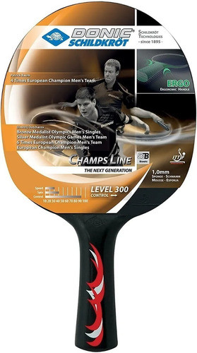 Set Ping Pong 2 Paletas 3 Pelotas Red Donic Champs Line 300 1