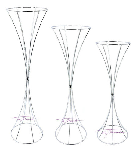 Pedestal Ondulado 1 Unidad     20 X 65 Cm Plateado 1