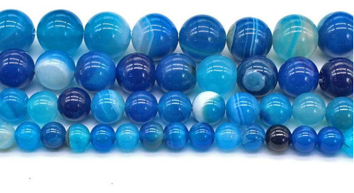 Fio De Pedra Natural Ágata Azul 4mm Aprox 90 Contas 1