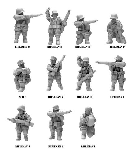 Miniaturas Ww2 Alemanes Y Australianos, 1/32, Color Blanco 1