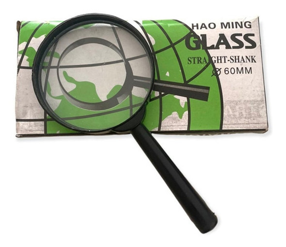 Lupa 60 Mm De Vidrio Mango Negro Glass 10 Unidades 0