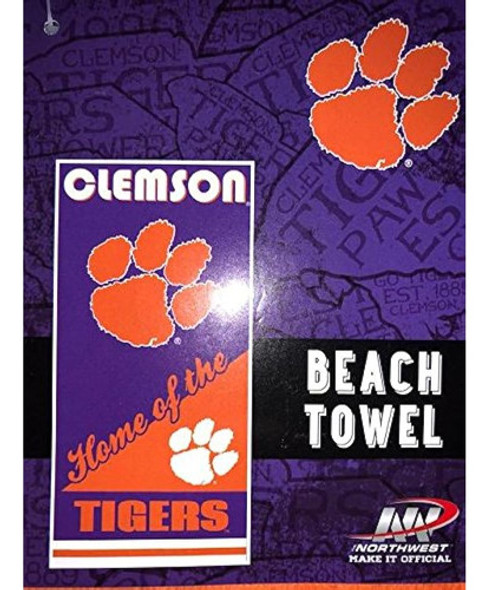 ~? Northwest Ncaa Clemson Tigers Home Of Beach Towel 28  X 5 1