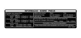 Adesivo - Informação Dos Pneus - Cb 600 Hornet - F. Grátis 0