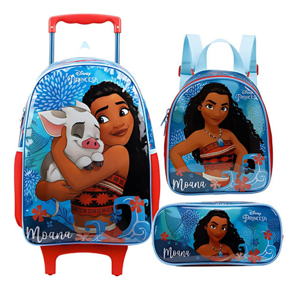 Kit Mochila Princesa Moana Disney Xeryus Lancheira Estojo 1