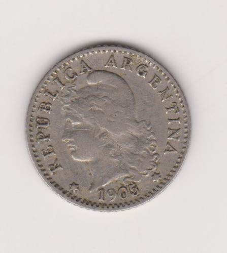 Moneda Argentina 5 Ctvs 1905 Janson 136 Muy Bueno + 0