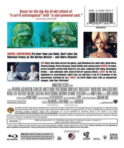 Blu-ray Mars Attacks / Marcianos Al Ataque / De Tim Burton 1