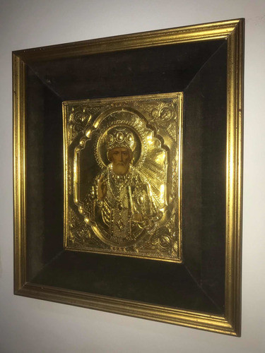 Antiguo Icono Religioso Ortodoxo No Virgen Santo Colonial 0