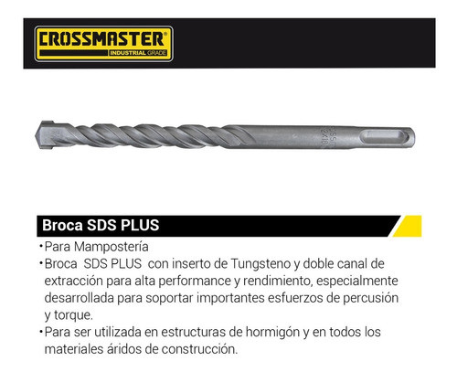 Mecha Broca Sds Plus 10mm X 160mm Industrial Crossmaster 1