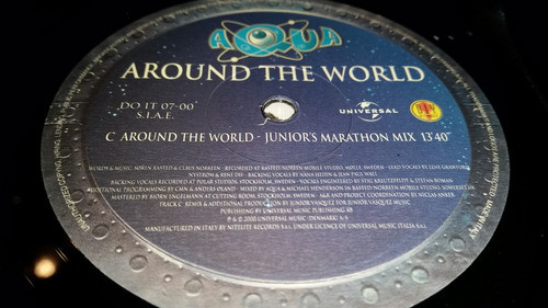Aqua Around The World Vinilo Maxi Doble Italy 2000 1