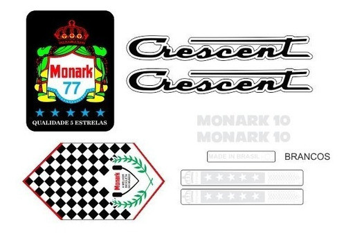 Adesivo Para Monark Crescent 10 1977 -letras Brancas 0