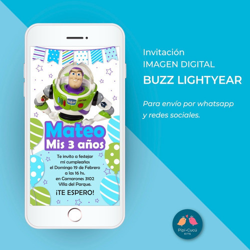 Invitación Digital Imagen - Buzz Lightyear - Toy Story 0