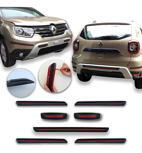 Proteccion De Paragolpes Rojo Para Renault Duster Kenny 3m 0