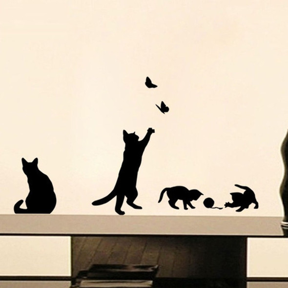 Vinilo Gatos Y Mariposas Wall Sticker 0