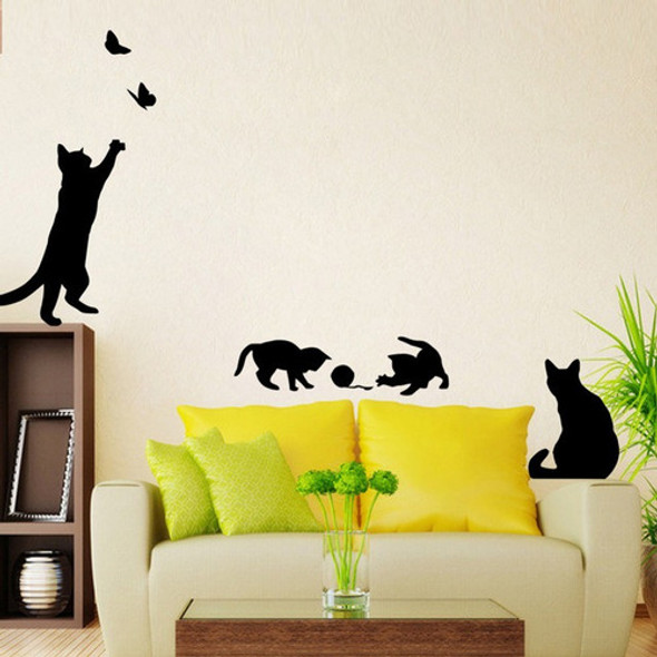 Vinilo Gatos Y Mariposas Wall Sticker 1