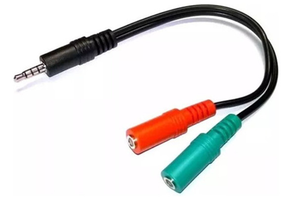 Cable Adaptador Jack 3.5 Mm Celular Ps4 A Mic Y Auricular Pc 1