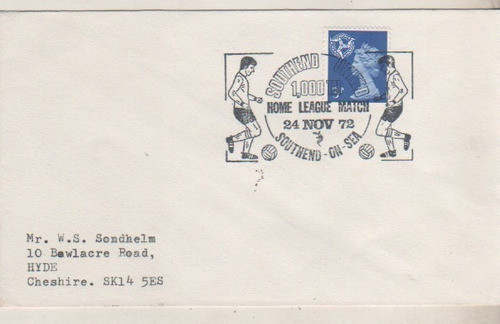 Sobre Futbol * Inglaterra * 1000 Partidos Southend Año 1972 0
